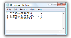 5.1.1 Import list of points from text file - LUPMISManual